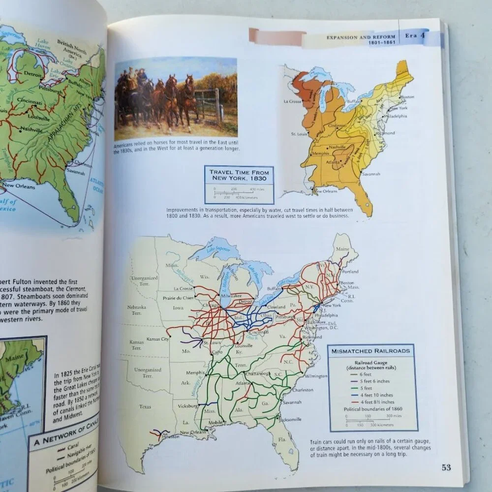 Nystrom Atlas of US History Maps Map Book Reference Book United States Social St